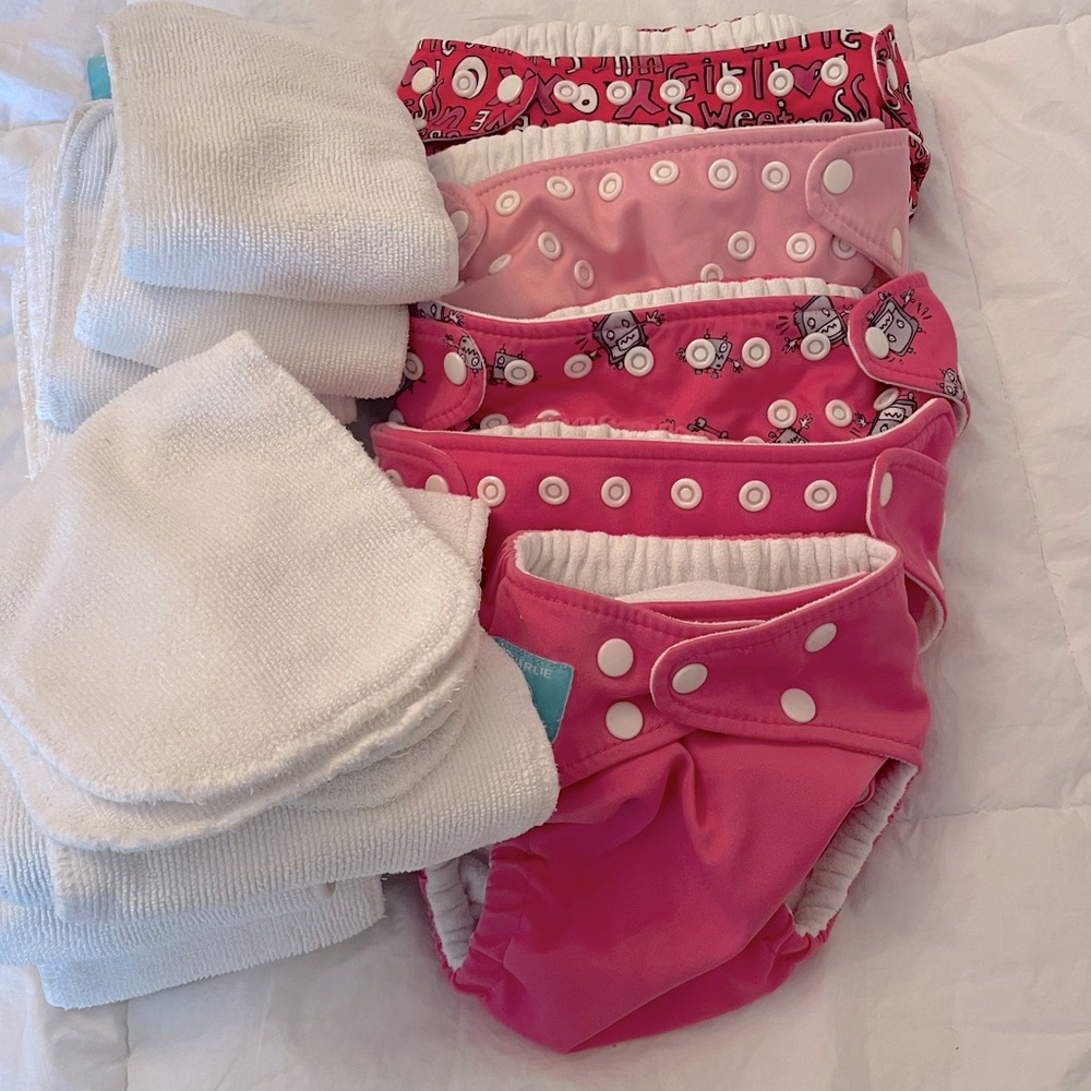 5 Charlie Banana Cloth Diapers w/ Inserts